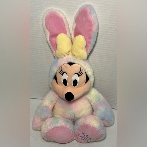 Disney Store 2020 Minnie Mouse 18" Plush Easter Bunny Tie Dye Disney Storei 2020 - Picture 2 of 9
